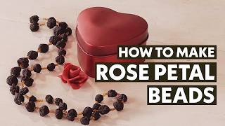 How to make Rose Petal Beads [upl. by Wilhide51]