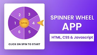 Spin Wheel App With Javascript  HTML CSS amp Javascript Project [upl. by Hussein754]