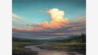 PAINTING STORM CLOUDS  BLOCKING IN LAYERING COLORS ADDING DETAILS FINISHING THE LANDSCAPE [upl. by Olegna]