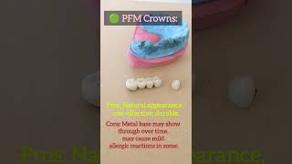 which crown cap to chose PFM and zirconia Heres the breakdown dentalcap dentalcrown bridge [upl. by Laforge]