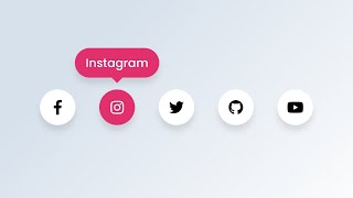 Social Media Buttons with Tooltip on Hover using only HTML amp CSS [upl. by Octave]