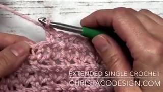 Extended Single CrochetPike Stitch Crochet Tutorial [upl. by Childers56]