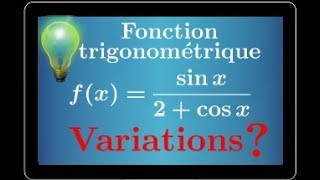 Étude complète fonction trigonométrique  fx sinx2cos x  Important Terminale S [upl. by Creamer]