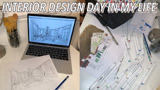 DAY IN THE LIFE OF AN INTERIOR DESIGN STUDENT  finals week edition [upl. by Elpmet]