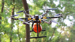 Fire Extinguisher Drone  Fire Fighter Hexacopter Drone [upl. by Anissej]