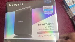 Unboxing Netgear C7000 AC1900 Cable Modem Router  NIGHTHAWK  24x8 [upl. by Attenod]