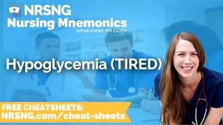 Hypoglycemia TIRED Nursing Mnemonics Nursing School Study Tips [upl. by Anar]