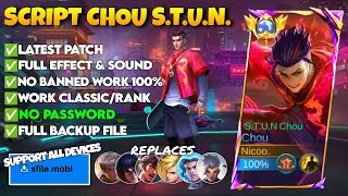 NEW Script Skin Chou STUN No Password  Full Effect amp Sound  Latest Patch [upl. by Shelli]