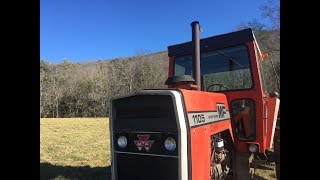 Cold Start and Ride Around Massey Ferguson 1105 [upl. by Naujtna]