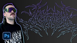 Design EVIL BlackDeath Metal Logos  Photoshop Tutorial 2021 [upl. by Meehyr]