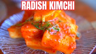 Korean Radish Kimchi CRUNCHY amp Highly ADDICTIVE SMALL BATCH RECIPE Kkakdugi 깍두기 🌱 kimchi [upl. by Walt]