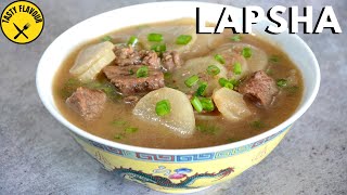 AMAZING MEAT AND RADISH CURRY  A TIBETAN SPECIALTY  RADISH MEAT CURRY  LAPSHA RECIPE [upl. by Alekram]