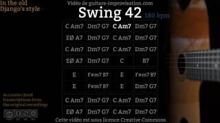 Swing 42 180 bpm  Gypsy jazz Backing track  Jazz manouche [upl. by Verne616]