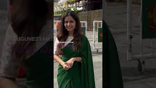 Actress Ashika Ranganath Simple Look In Tirumala [upl. by Wobniar]