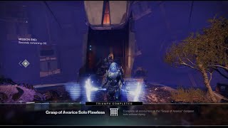 Grasp of Avarice Solo Flawless Boss Fight Stasis Hunter Tank Build [upl. by Nottap142]