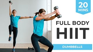 20Minute Full Body HIIT Workout with Weights [upl. by Bust]