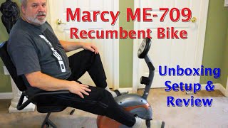 Marcy ME709 Recumbent exercise bike  Unboxing Setup amp Review [upl. by Ralli]