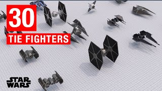 Star Wars 30 Different Types of TIE Fighter Variants Canon amp Legends [upl. by Daegal]