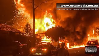 Fuel Tanker amp Petrol Station explodes after major fire in Campbelltown NSW Australia [upl. by Llehcal]