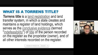 WHAT IS THE TORRENS SYSTEM OF LAND TITLING WHO FOUNDED IT WHAT ARE ITS PURPOSES amp PRINCIPLES [upl. by Mila]