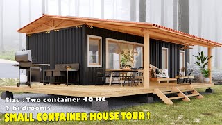 Small container house tour  small house made of two 40 HC Containers [upl. by Ahcsrop]