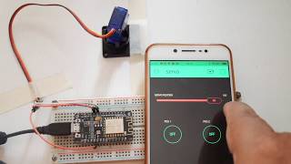 Servo motor control with Blynk over WIFI [upl. by Llevron654]