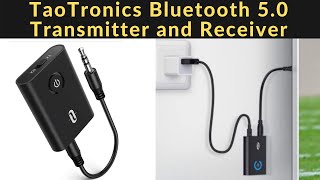 TaoTronics Bluetooth 50 Transmitter and Receiver 2in1 Wireless 35mm Adapter [upl. by Pul540]