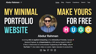 My Minimal Portfolio Website built using HUGO for FREE [upl. by Gilud928]