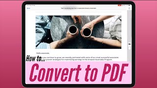 How to Quickly Convert to PDF on the iPad [upl. by Glendon]