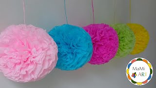 JAK ZROBIĆ KULE Z BIBUŁY  POMPON OZDOBY Z BIBUŁY Tutorial  Decorations that impress [upl. by Sydel47]