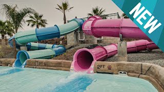 Wild Rivers Irvine  NEW Kontiki Cove Water Slides 2023 POV [upl. by Kinnon853]