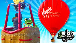 Gecko And The Hot Air Balloon  Geckos Real Vehicles  Educational Videos For Toddlers [upl. by Aihsenot]