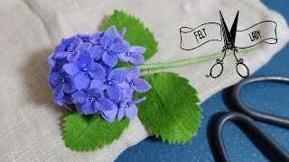 Felt flower★あじさい（紫陽花）の作り方／フェルトの花☆hydrangea [upl. by Gimpel487]