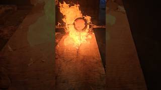 Pouring 2000 degree molten Nordic Gold into a slab table top woodworking rivertable experimental [upl. by Ajat]