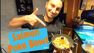 Salmon Poke Bowl  SPICY SUPER EASY Salmon Salad Recipe [upl. by Adnawaj470]