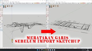 MERATAKAN GARIS  Sketchup Tutorial [upl. by Venuti]