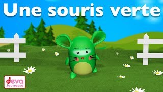 Une souris verte  Chanson avec parolesⒹⒺⓋⒶ Comptine pour bébé et Maternelles [upl. by Delanie]