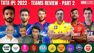 🔴TATAIPL2022 Teams Review  Part 2  DRS Live with VijiJani amp Akhil [upl. by Atinrahs]