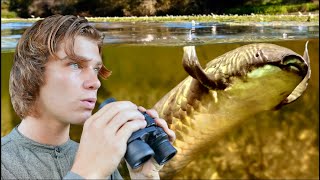 Surviving 3 DAYS in the Ancient River of Monsters Eating Only What I Catch Pt1 [upl. by Islek]