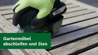 GartenWissen Gartenmöbel richtig abschleifen und ölen [upl. by Bertero]