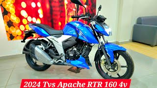 TVS Apache RTR 160 4v new 2024 model review Price features mileage explained tvsapache1604v tvs [upl. by Sands]