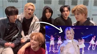 STRAY KIDS Reaction to 「NiziU HEARTRIS with FELIX Christmas Ver 」at SBS Gayo Daejeon 2023  Review [upl. by Romain]