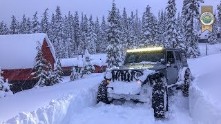 Oregon Snow Wheeling Jeep Wrangler Deep Powder [upl. by Reivilo559]