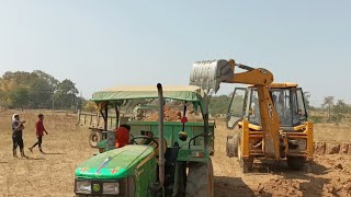 JCB Loader Machine Aur Tractor Loader Machine Khudayi Ki Video Loading Mitti Ki Video Farm Making [upl. by Ecaroh]