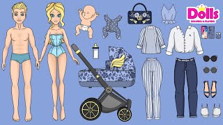 PAPER DOLLS FAMILY DRESS UP AND FREE PRINTABLE [upl. by Layla]