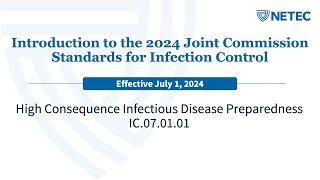 Introduction to the 2024 Joint Commission Standards for Infection Control [upl. by Eitsud]