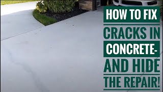 How To Fix Cracks In Concrete And Blend In The Repair [upl. by Atteuqehs337]