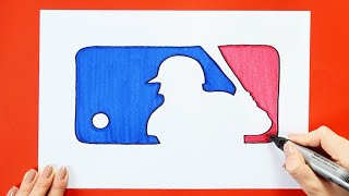 How to draw Major League Baseball MLB Logo [upl. by Siul]