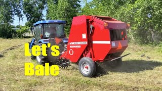 Baling Hay With The Massey Furguson 1734 Small Round Baler wildcatwilly [upl. by Leibrag]