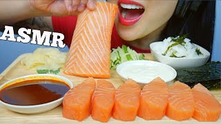 ASMR SUSHI GRADE SALMON SLAB SASHIMI  FIRE SAUCE  MAYO EATING SOUNDS NO TALKING  SASASMR [upl. by Lena]